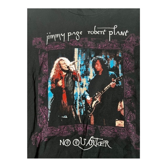 Vintage JIMMY PAGE & ROBERT PLANT WORLD TOUR 1995 TEE SHIRT SIZE XL - Picture 3 of 5